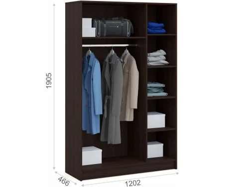 Шкаф «Алёна» 3дв (без зеркал), Венге/Дуб молочный