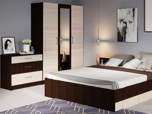 Шкаф «Алёна» 3дв (без зеркал), Венге/Дуб молочный