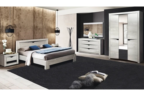 Шкаф трехдверный Лючия 33.02, Бетон пайн белый, Венге