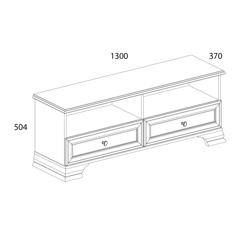 TIFFANY, Тумба RTV 2S2N. Цвет БЕЛЫЙ