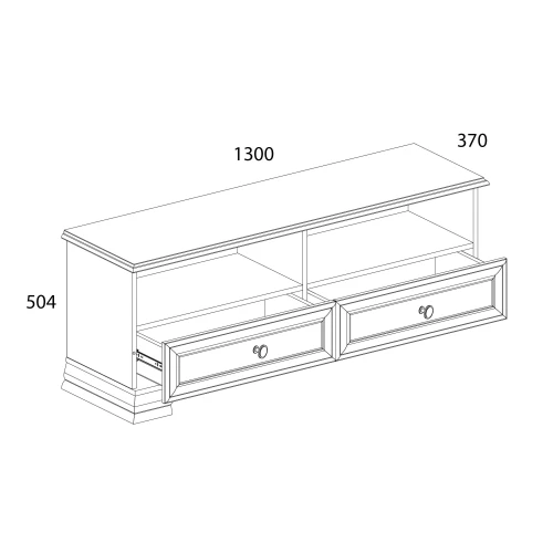 TIFFANY, Тумба RTV 2S2N. Цвет БЕЛЫЙ