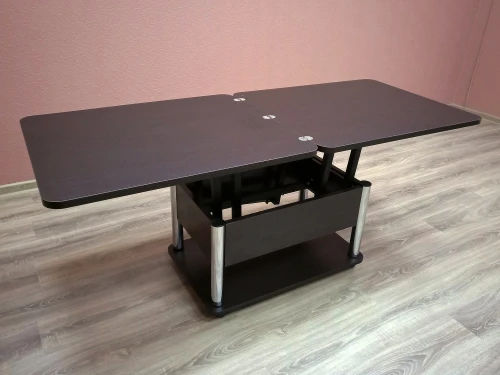 Стол-трансформер Дебют 3, Венге темный/Ножки черные