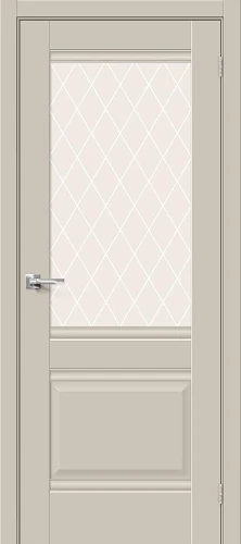 Межкомнатная дверь BRAVO Прима-3 Cream Silk White Сrystal