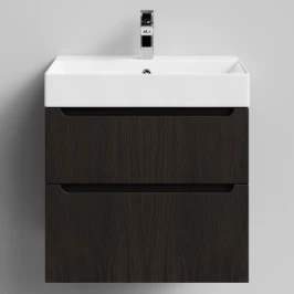 Тумба Бонум 1, 60 подвесной, Дуб цвет 20 Vodok с раковиной в комплекте