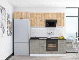 Модульная кухня Флэт-01 Wotan Oak/Temple Stone Модульная кухня Флэт-01 Wotan Oak/Temple Stone