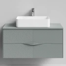 Тумба Липс 100, пример RAL 7005 Мышино-серый, матовая, 2 ящика, подвесной Vodok с раковиной в комплекте Тумба Липс 100, пример RAL 7005 Мышино-серый, матовая, 2 ящика, подвесной Vodok с раковиной в комплекте