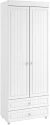 Шкаф 2-х дверный с ящиками (гл.410) Монако МН-44 белое дерево