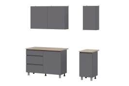 Готовая кухня Денвер 1,6 м, Графит серый, Сонома