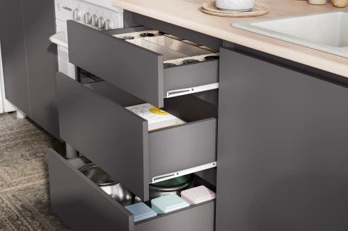 Готовая кухня Денвер 1,6 м, Графит серый, Сонома