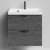 Тумба Марко 60 подвесной, ручки Черные, Серый камень ПВХ 57806 Vodok с раковиной в комплекте
