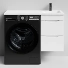 Тумба Смайл 100 подвесной, под стиральную машину, правая, белый глянец Vodok с раковиной в комплекте Тумба Смайл 100 подвесной, под стиральную машину, правая, белый глянец Vodok с раковиной в комплекте