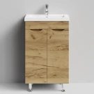 Тумба Смайл 50 напольный, Дуб Тортуга ПВХ 2357-43 Vodok с раковиной в комплекте