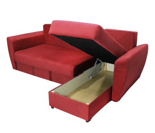 Диван угловой Амстердам велюр красный 160