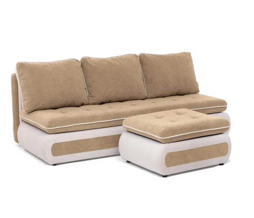 Пуф Оскар, велюр бежевый