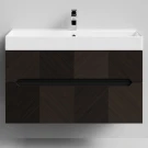 Тумба Элато 100 подвесной, Дуб цвет 20 Vodok с раковиной в комплекте