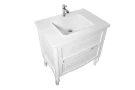 Тумба Эльвира 80 напольный, ящики, белая Vodok с раковиной в комплекте