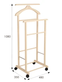 Вешалка костюмная на колесах В 22Н слоновая кость