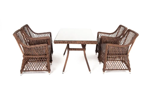 "Латте - 140 L" обеденная группа плетеная, цвет коричневый