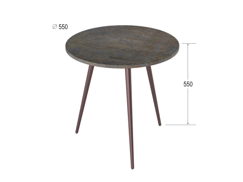 Стол журнальный Рикон Страйп гранж/винный металлик