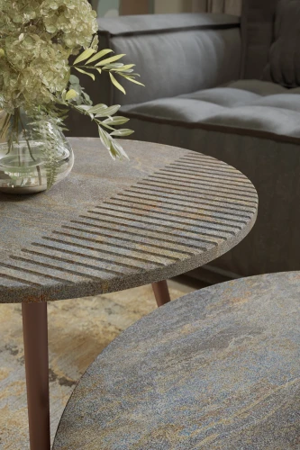 Стол журнальный Рикон Страйп гранж/винный металлик