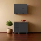 МК Аленушка 1м с 3 ящ Лотос Сталь,скоба антрацит,сонома