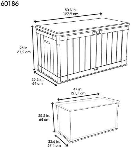 Сундук пластиковый Sand and Brown 439 л, бежево-коричневый