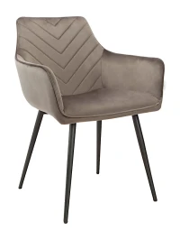 DC834 Стул мягкий с подлокотниками, АНТРАЦИТ#G62-15 велюр, каркас металл черный DC834 Стул мягкий с подлокотниками, АНТРАЦИТ#G62-15 велюр, каркас металл черный