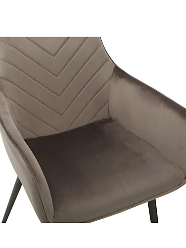 DC834 Стул мягкий с подлокотниками, АНТРАЦИТ#G62-15 велюр, каркас металл черный