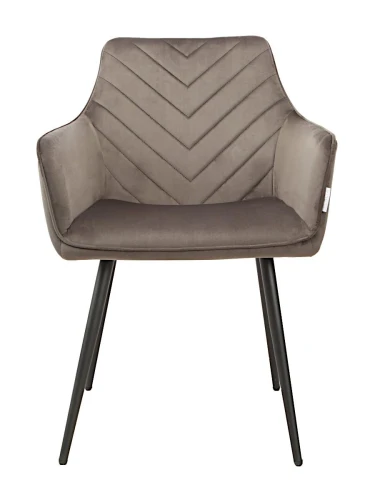 DC834 Стул мягкий с подлокотниками, АНТРАЦИТ#G62-15 велюр, каркас металл черный