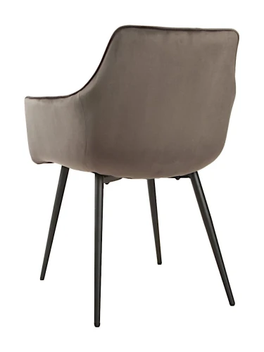 DC834 Стул мягкий с подлокотниками, АНТРАЦИТ#G62-15 велюр, каркас металл черный