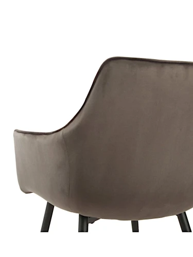 DC834 Стул мягкий с подлокотниками, АНТРАЦИТ#G62-15 велюр, каркас металл черный