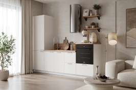 Готовая кухня КГ 2550 ПВХ, Белый софт матовый Арника РМ в.9