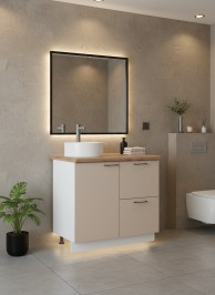 ВГ 900 Магнолия/Белый гладкий Арника РМ (со столешницей) в.1