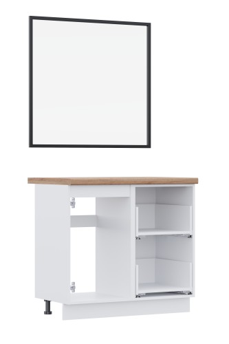 ВГ 900 Магнолия/Белый гладкий Арника РМ (со столешницей) в.1