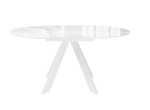 Стол DikLine SFC100 d1000 стекло Оптивайт Белый мрамор/подстолье белое