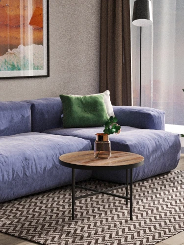 Стол журнальный МеталлАрт М011 БОЛЬШОЙ коричневый дуб/черный