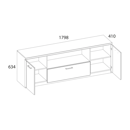 DOORSET, Тумба RTV 2D1SN B. Цвет ДУБ НАВАРРА