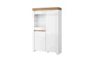 Шкаф с витриной 1V2D, TAURUS, цвет белый\дуб вотан