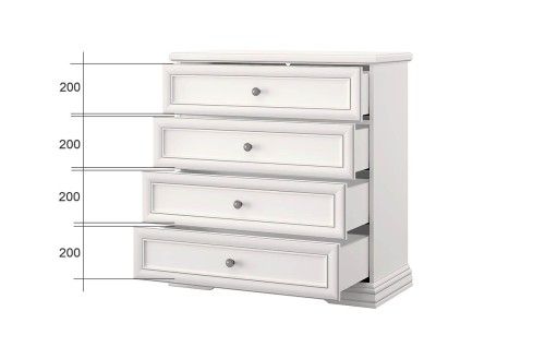 SEVILLA, Комод 4S. Цвет БЕЛЫЙ