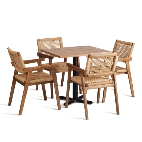 Стул VANHEIM дерево вяз/бечевка, Груша (№3), 46х45х83 см