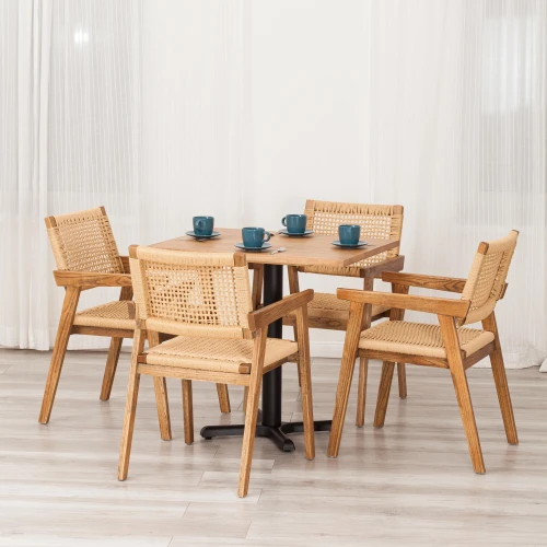 Стул VANHEIM дерево вяз/бечевка, Груша (№3), 46х45х83 см