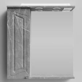 Зеркало Адам 65, Мрамор Серый софт тач ПВХ 4044-1, левая