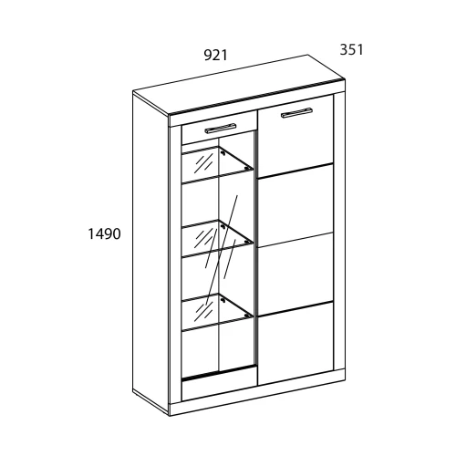 Шкаф комбинированный 1V1D OSKAR , цвет дуб Санремо
