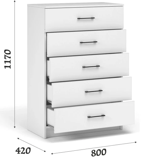 Комод «Чикаго» 5ящ, белый