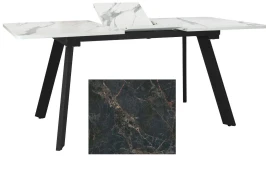 Стол LARSEN 138*83+40 Столешница пластик Мрамор Марквина, каркас черный