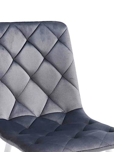 DC210 Стул мягкий, ТЕМНО-СЕРЫЙ#G62-40 велюр, каркас металл белый КРУГЛЫЙ