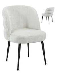 DC1288 Стул мягкий, БЕЛЫЙ велюр, каркас металл черный