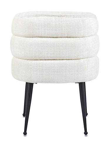 DC1288 Стул мягкий, БЕЛЫЙ велюр, каркас металл черный