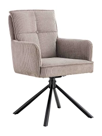 DC24008B Стул мягкий поворотный 180* с подлокот, КАКАО, каркас металл черный КВАДРАТ DC24008B Стул мягкий поворотный 180* с подлокот, КАКАО, каркас металл черный КВАДРАТ