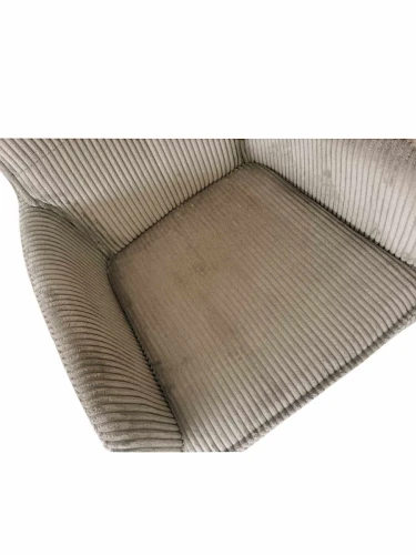 DC24008B Стул мягкий поворотный 180* с подлокот, КАКАО, каркас металл черный КВАДРАТ